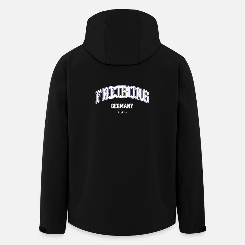 Freiburg Germany College Style Design - Men’s Recycled Softshell Jacket by Stanley/Stella - black