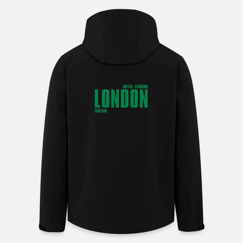Londres – Angleterre Lyric Design - Veste softshell homme en polyester recyclé Stanley/Stella - noir