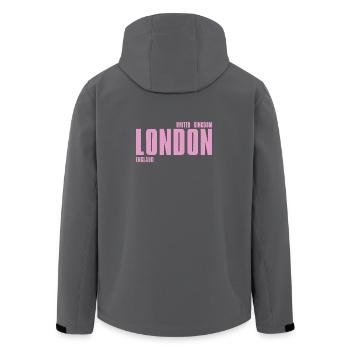 London Pink Bold Typografie - Recycelte Männer Softshell-Jacke von Stanley/Stella - Anthrazit - Hinten - AI Model Male 185 light (185cm)