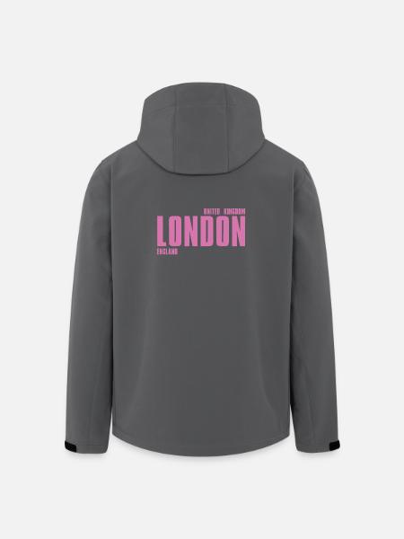 Pink London Wordmark - Men’s Recycled Softshell Jacket by Stanley/Stella - black