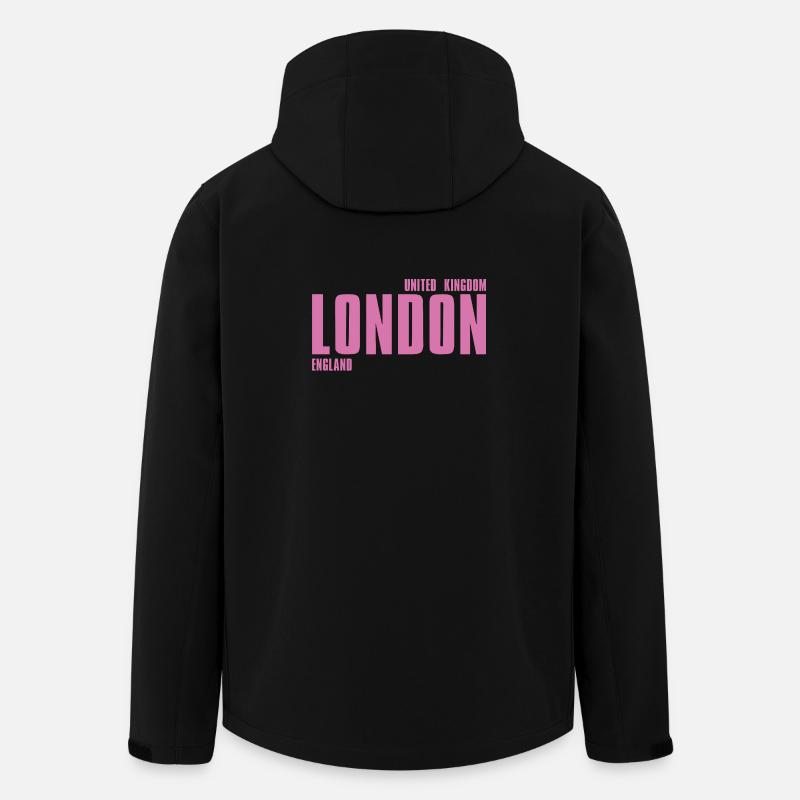 Mot Rose de Londres - Veste softshell homme en polyester recyclé Stanley/Stella - noir