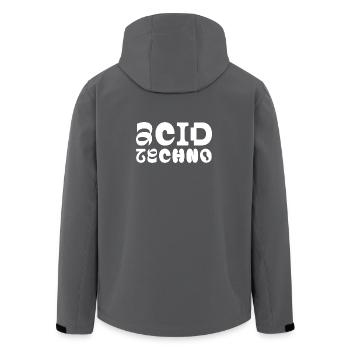 Acid Techno Pulse Typografie - Recycelte Männer Softshell-Jacke von Stanley/Stella - Schwarz - Hinten - AI Model Male 185 light (185cm)