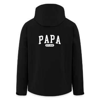 Papa Est. 2026 Vater seit 2026 Werdender Papa 2026 - Recycelte Männer Softshell-Jacke von Stanley/Stella - Schwarz - Hinten - AI Model Male 185 light (185cm)