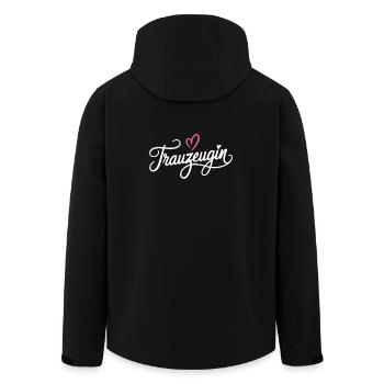 Maid of Honor Heart Motif for Wedding Bachelorette Party Registry Office - Men’s Recycled Softshell Jacket by Stanley/Stella - black - Back - AI Model Male 185 light (185cm)
