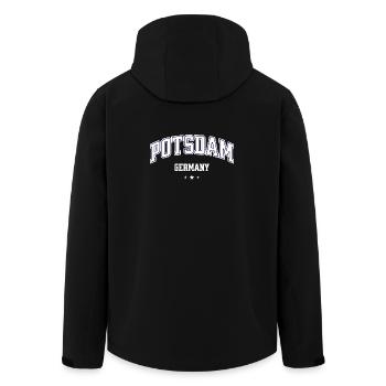 Potsdam Deutschland College Emblem - Recycelte Männer Softshell-Jacke von Stanley/Stella - Schwarz - Hinten - AI Model Male 185 light (185cm)