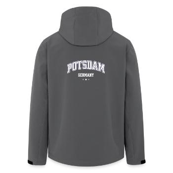 Potsdam Germany College Emblem - Men’s Recycled Softshell Jacket by Stanley/Stella - anthracite - Back - AI Model Male 185 light (185cm)