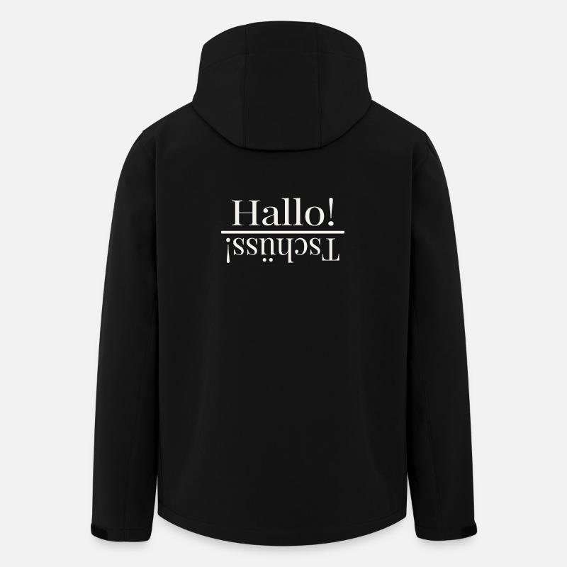 Hallo Wortspiel Design - Recycelte Männer Softshell-Jacke von Stanley/Stella - Schwarz