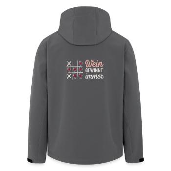 Le vin gagne toujours Morpion en disant pour - Veste softshell homme en polyester recyclé Stanley/Stella - charbon - Dos - AI Model Male 185 light (185cm)
