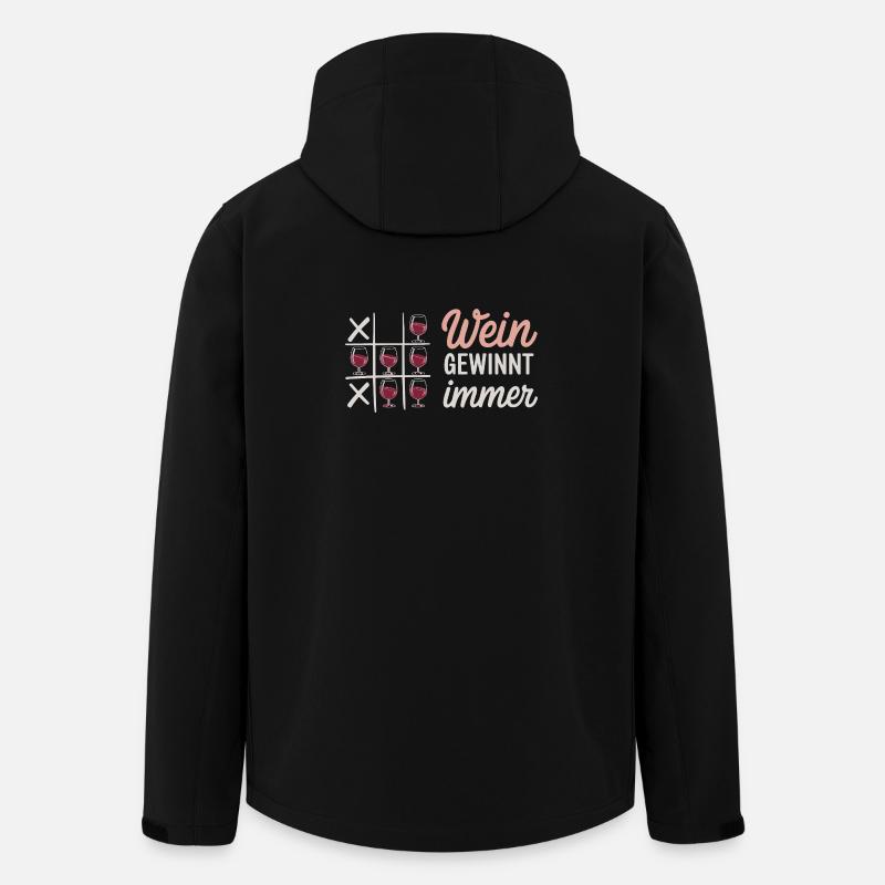 Wine Always Wins Tic Tac Toe Saying For - Men’s Recycled Softshell Jacket by Stanley/Stella - black