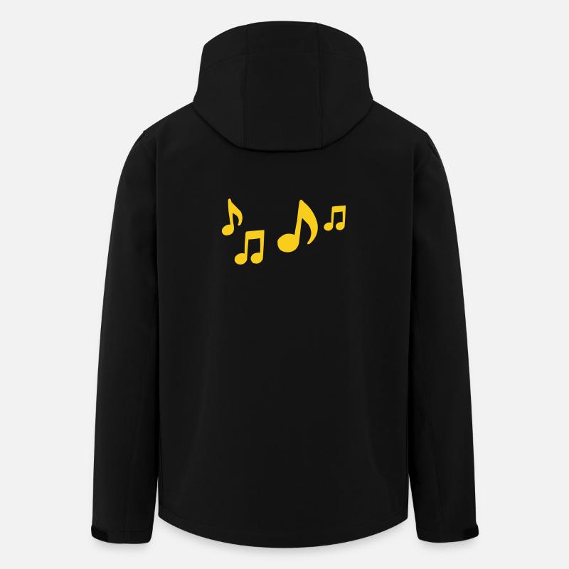 Yellow Musical Notes Contrast - Men’s Recycled Softshell Jacket by Stanley/Stella - black
