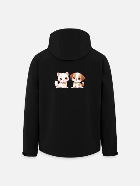 Dog Cat Comic - Men’s Recycled Softshell Jacket by Stanley/Stella - black