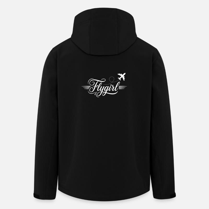Flygirl Script mit Flugzeug-Schnörkel - Recycelte Männer Softshell-Jacke von Stanley/Stella - Schwarz