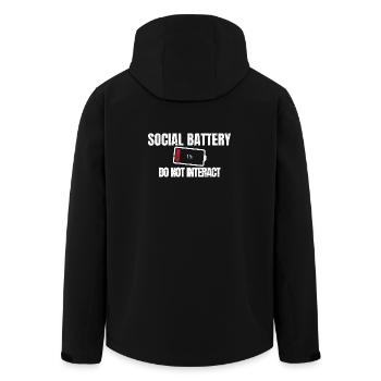 Énergie sociale 1 % Côté introverti drôle - Veste softshell homme en polyester recyclé Stanley/Stella - noir - Dos - AI Model Male 185 light (185cm)