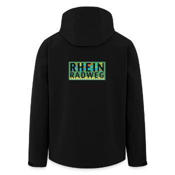 Rheinradweg - Recycelte Männer Softshell-Jacke von Stanley/Stella - Schwarz - Hinten - AI Model Male 185 light (185cm)