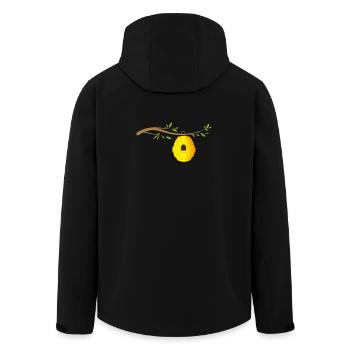 Ruche sur une branche Ruche sauvage - Veste softshell homme en polyester recyclé Stanley/Stella - noir - Dos - AI Model Male 185 light (185cm)
