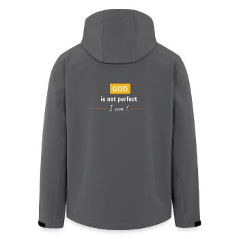 Gott ist nicht perfekt, ich bin es! - Recycelte Männer Softshell-Jacke von Stanley/Stella - Schwarz - Hinten - AI Model Male 185 light (185cm)