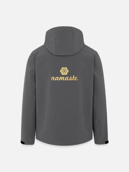 Namaste Yoga Fiore d'oro della vita Shanti Ornamento - Giacca softshell uomo in poliestere riciclato di Stanley/Stella - nero
