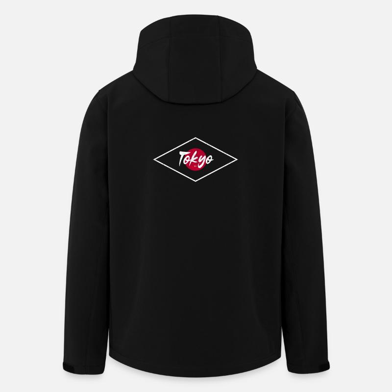 Tokyo Neon Circle Logo - Men’s Recycled Softshell Jacket by Stanley/Stella - black