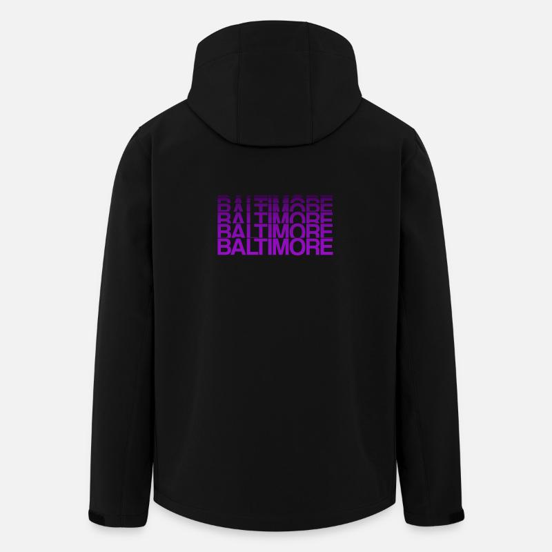 Baltimore USA Schriftzug - Recycelte Männer Softshell-Jacke von Stanley/Stella - Schwarz