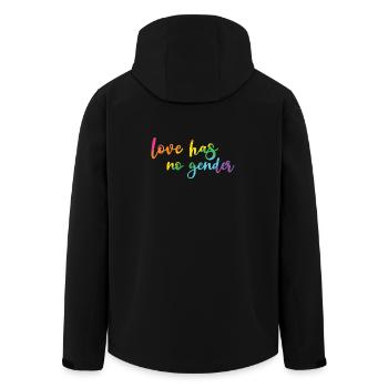Pride Month - Liebe hat kein Geschlecht - Recycelte Männer Softshell-Jacke von Stanley/Stella - Schwarz - Hinten - AI Model Male 185 light (185cm)