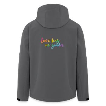 Mois de la fierté - L’amour n’a pas de genre - Veste softshell homme en polyester recyclé Stanley/Stella - noir - Dos - AI Model Male 185 light (185cm)