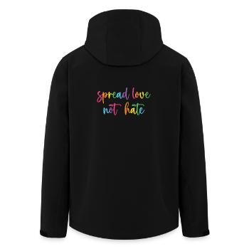 Pride Month - Spread Love Not Hate - Men’s Recycled Softshell Jacket by Stanley/Stella - black - Back - AI Model Male 185 light (185cm)