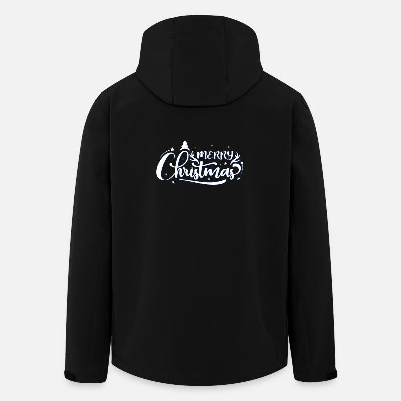 Ornate Merry Christmas Script - Men’s Recycled Softshell Jacket by Stanley/Stella - black