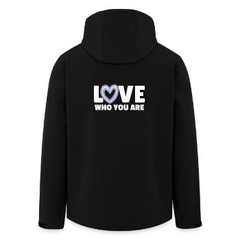 Transgender. Liebe, wer du bist - Recycelte Männer Softshell-Jacke von Stanley/Stella - Schwarz - Hinten - AI Model Male 185 light (185cm)