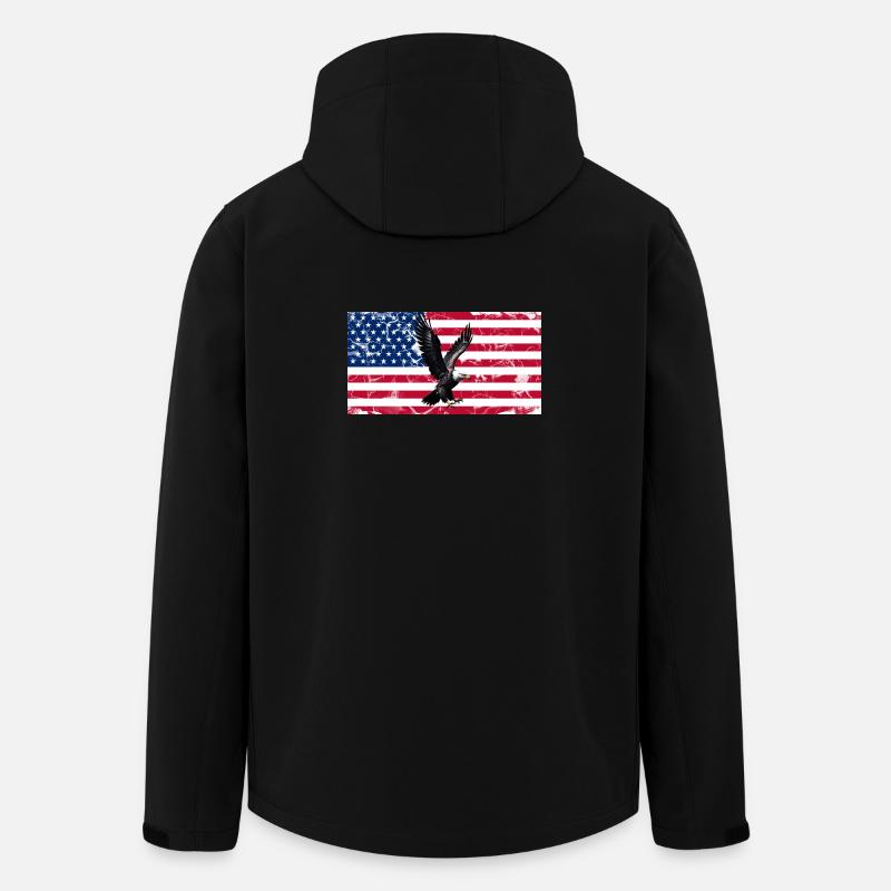 Freiheitsadler über US Flagge - Recycelte Männer Softshell-Jacke von Stanley/Stella - Schwarz