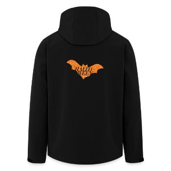 Halloween Orange Glitter Bat Silhouette - Men’s Recycled Softshell Jacket by Stanley/Stella - black - Back - AI Model Male 185 light (185cm)