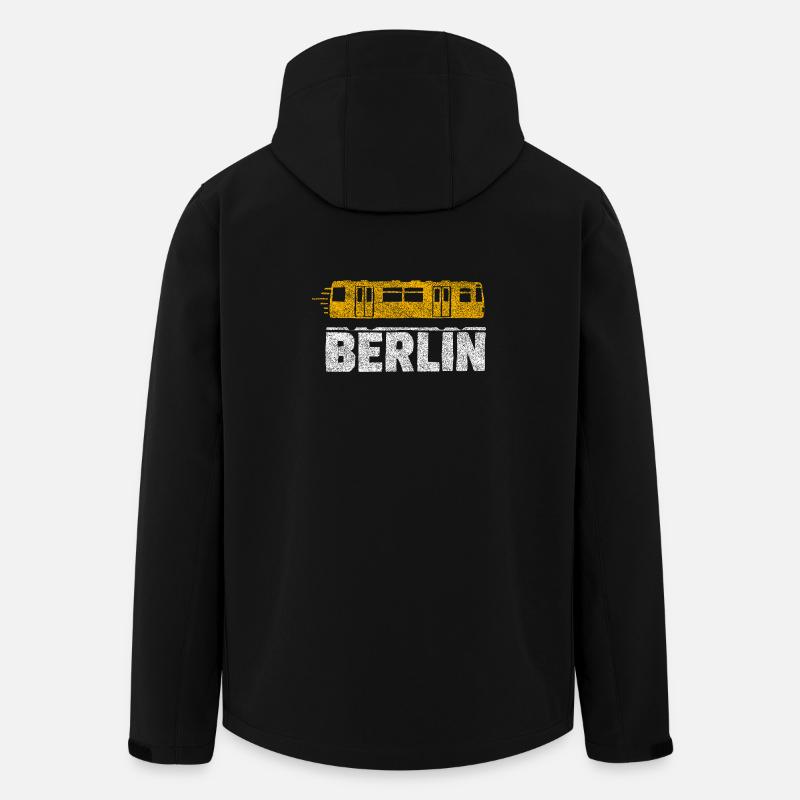 Berliner Straßenbahn Grafik - Recycelte Männer Softshell-Jacke von Stanley/Stella - Schwarz