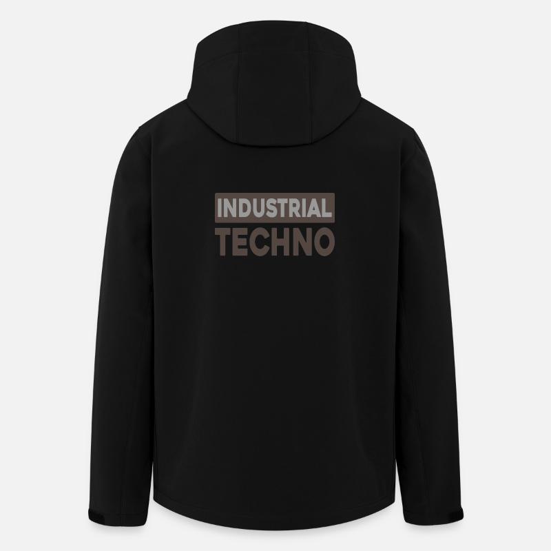 Industrielle Techno-Typografie - Recycelte Männer Softshell-Jacke von Stanley/Stella - Schwarz