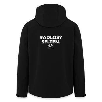 Sans roues ? Rarement. – Chemise de Vélo Statement - Veste softshell homme en polyester recyclé Stanley/Stella - noir - Dos - AI Model Male 185 light (185cm)