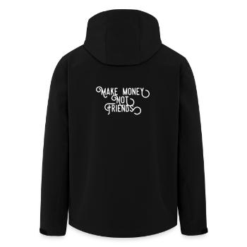 Geld verdienen, nicht Freunde Erfolg – Hustle-Zitat - Recycelte Männer Softshell-Jacke von Stanley/Stella - Schwarz - Hinten - AI Model Male 185 light (185cm)