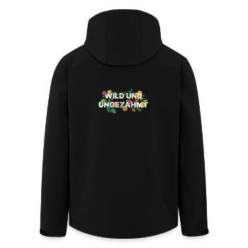 Sauvages et indomptés – Dicton des tendances florales - Veste softshell homme en polyester recyclé Stanley/Stella - noir - Dos - AI Model Male 185 light (185cm)