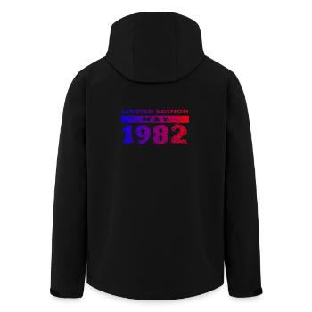 44. Geburtstag Limited Edition 05/1982 - Recycelte Männer Softshell-Jacke von Stanley/Stella - Schwarz - Hinten - AI Model Male 185 light (185cm)