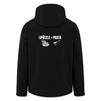 Spätzle sind besser als Pasta Schwäbisch - Recycelte Männer Softshell-Jacke von Stanley/Stella - Schwarz - Hinten - AI Model Male 185 light (185cm)