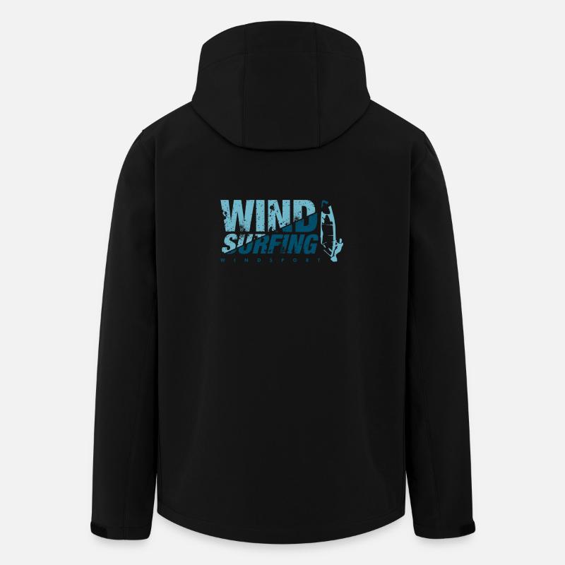 WINDSURFING BLEU planche à voile - Veste softshell homme en polyester recyclé Stanley/Stella - noir