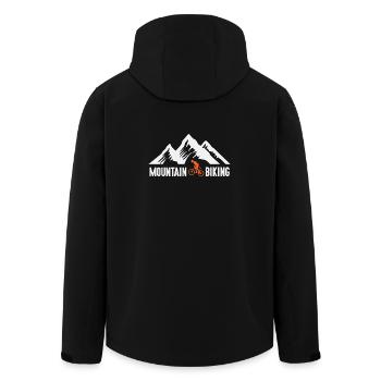 Mountainbiken - Recycelte Männer Softshell-Jacke von Stanley/Stella - Schwarz - Hinten - AI Model Male 185 light (185cm)