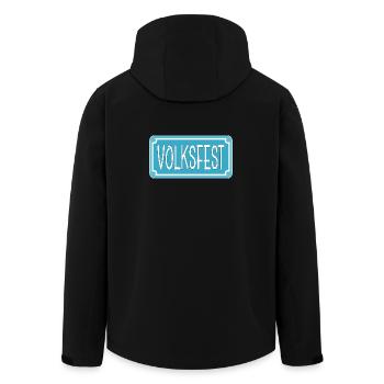 STRAßENSCHILD - VOLKSFEST - Recycelte Männer Softshell-Jacke von Stanley/Stella - Schwarz - Hinten - AI Model Male 185 light (185cm)