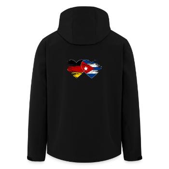 Allemagne Drapeau de Cuba utilisé coeur - Veste softshell homme en polyester recyclé Stanley/Stella - noir - Dos - AI Model Male 185 light (185cm)
