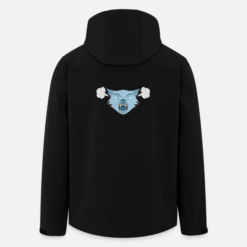 Loup en colère - Veste softshell homme en polyester recyclé Stanley/Stella - noir