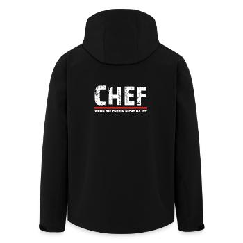 CHEF wenn die Chefin nicht da ist Spruch - Recycelte Männer Softshell-Jacke von Stanley/Stella - Schwarz - Hinten - AI Model Male 185 light (185cm)