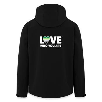 Love who you are - Men’s Recycled Softshell Jacket by Stanley/Stella - black - Back - AI Model Male 185 light (185cm)