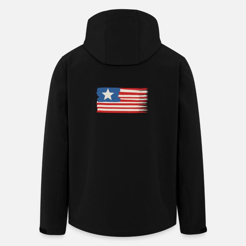 Une étoile Drapeau des États-Unis - Veste softshell homme en polyester recyclé Stanley/Stella - noir