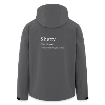 Shetty Shetlandpony Sturkopf winzigen mit Hufen - Recycelte Männer Softshell-Jacke von Stanley/Stella - Anthrazit - Hinten - AI Model Male 185 light (185cm)