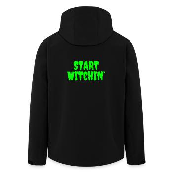 Vibrant Green Witching Start Phrase - Men’s Recycled Softshell Jacket by Stanley/Stella - black - Back - AI Model Male 185 light (185cm)