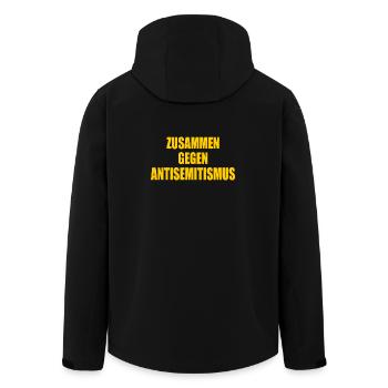 zusammen gegen antisemitismus - Recycelte Männer Softshell-Jacke von Stanley/Stella - Schwarz - Hinten - AI Model Male 185 light (185cm)