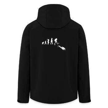 Illustration der Evolution des menschlichen Fortschritts - Recycelte Männer Softshell-Jacke von Stanley/Stella - Schwarz - Hinten - AI Model Male 185 light (185cm)