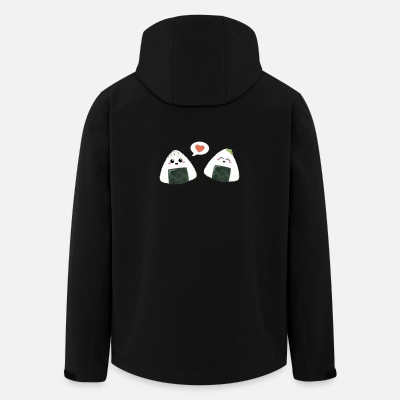Onigiri Pärchen Liebe - Recycelte Männer Softshell-Jacke von Stanley/Stella - Schwarz